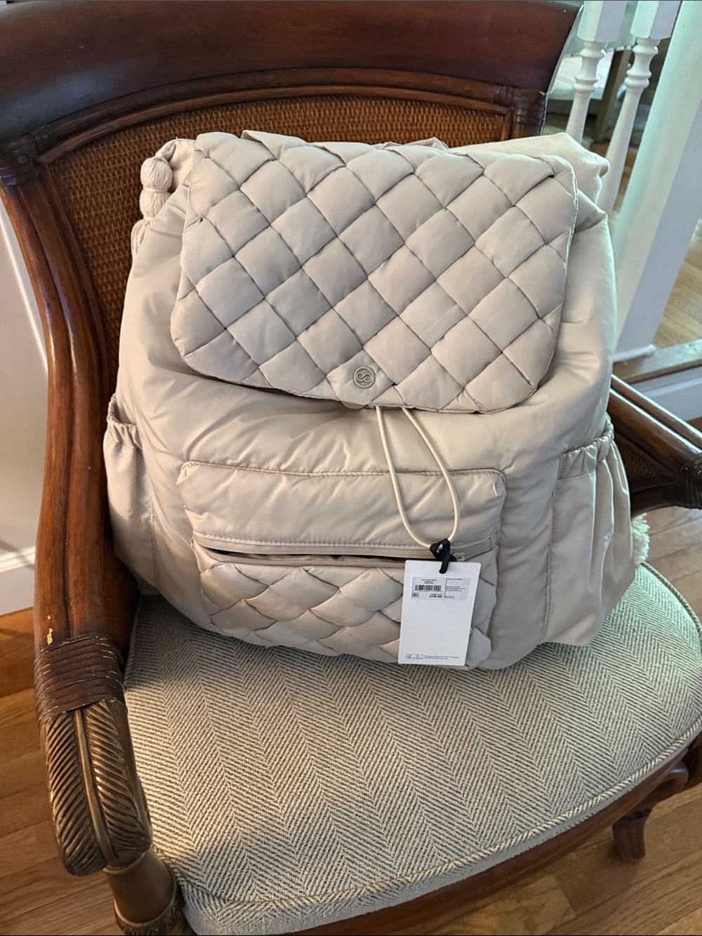 Quilted Cream Women's Backpack - Designer-Inspired Everyday Bag